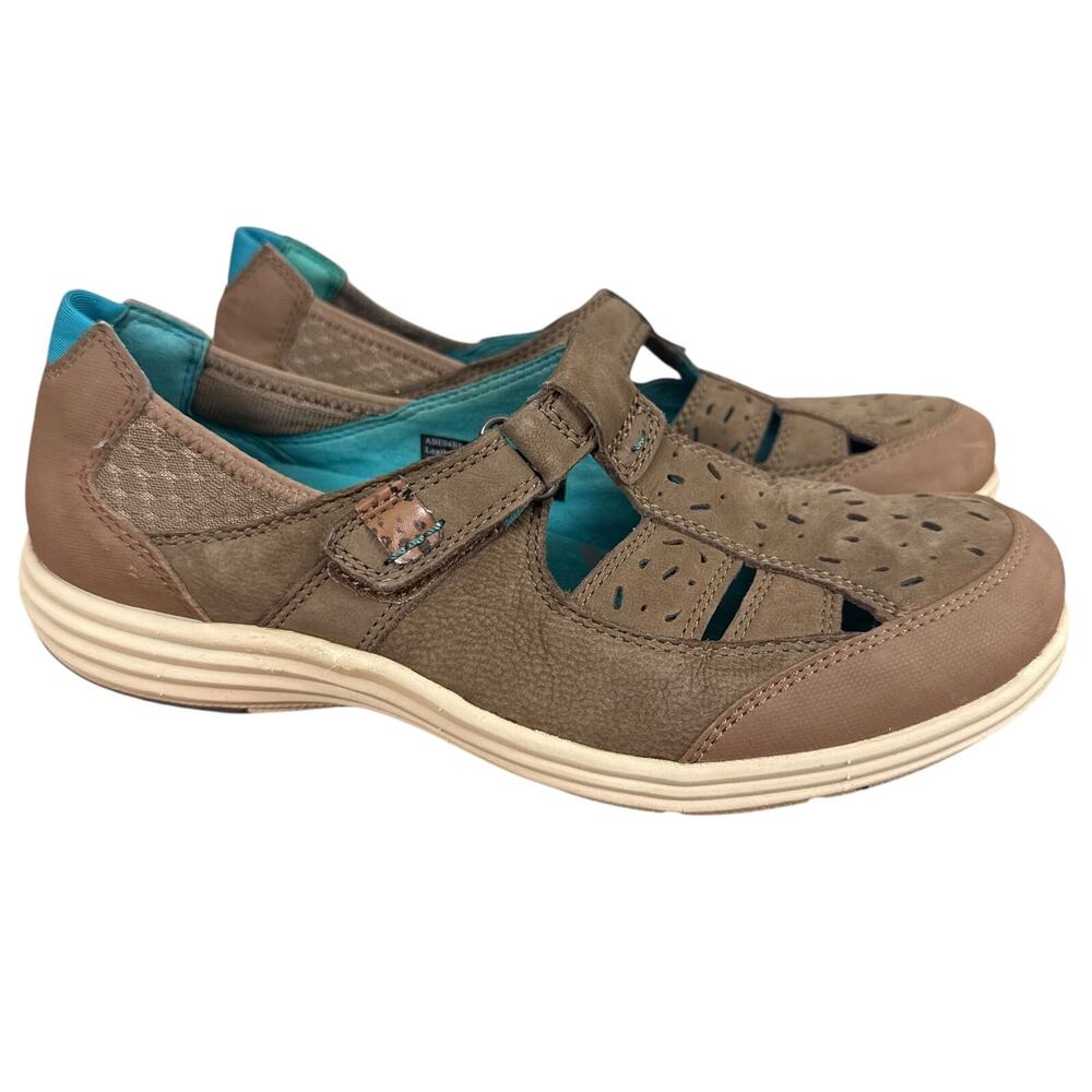 Aravon Womens Brown Comfort Shoes Barbara Sandals Lightweight Closed Toe 8 D